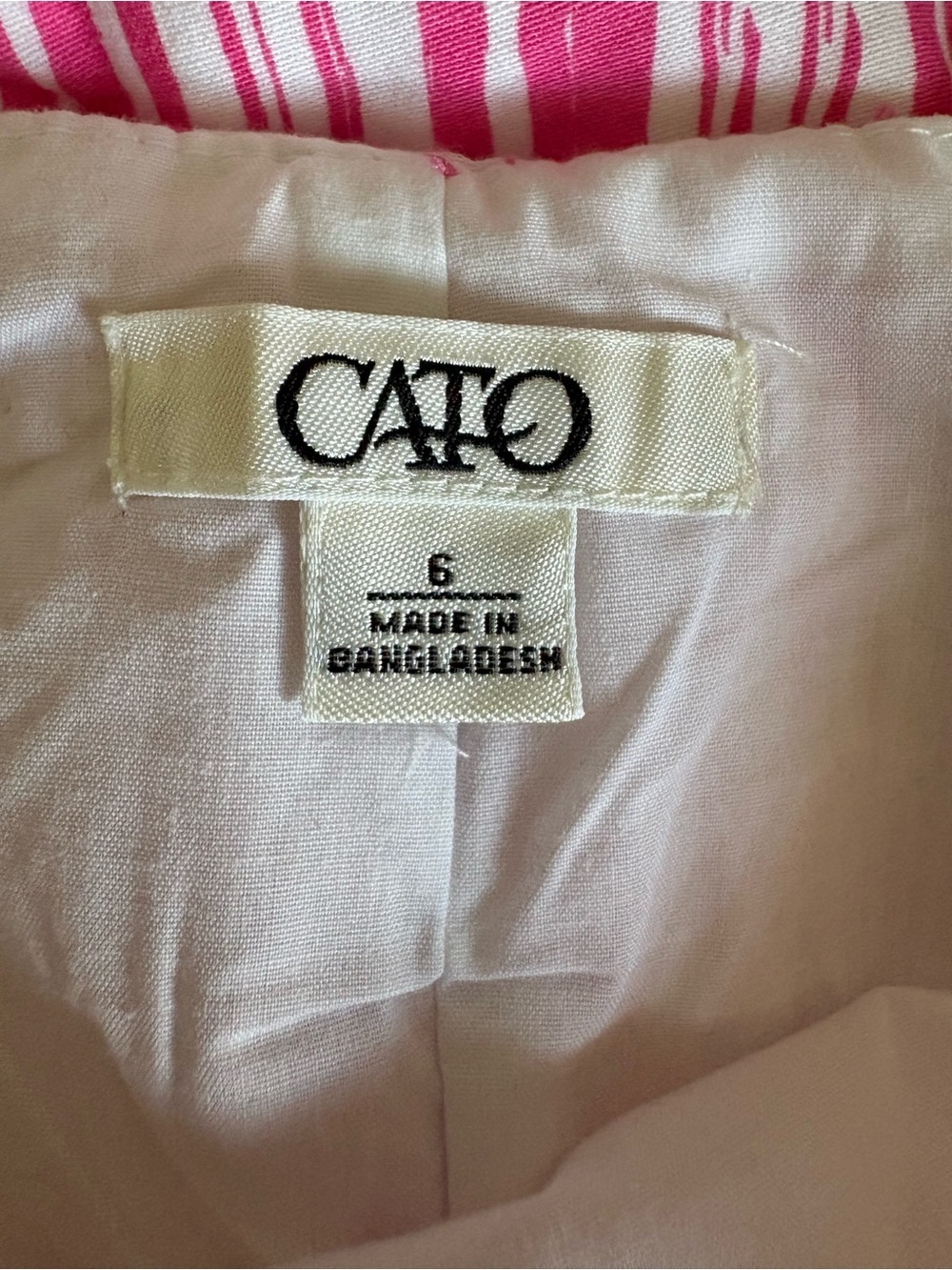 Cato Pink and White Striped Circle Skirt - Picture 4 of 5